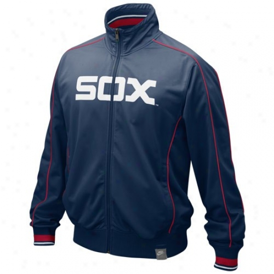 Chicago White Sox Jackets : Nike Chicago White Sox Navy Blue Ducks On The Pond Full Zip Cooperstown Track Jackets
