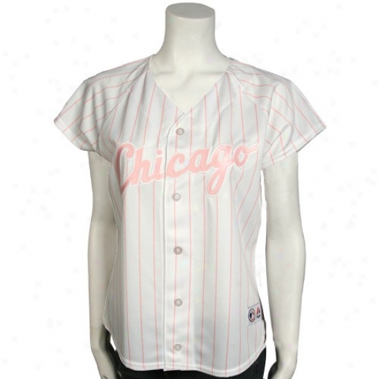 Chicago Whitee Sox Jerseys : Majestic Chicago White Sox Ladies White Pinstripe Baseball Jerseys
