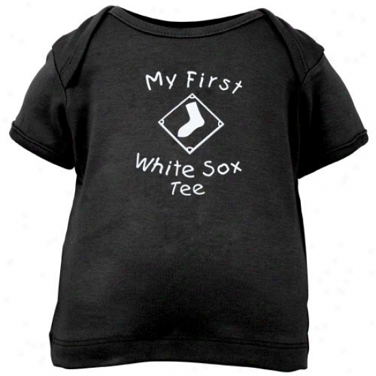 Chicago White Sox T-shirt : Majeztic Chicago Happy Sox Black Infant My First T-shirt T-shirt
