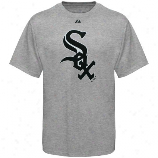 Chicago White Sox T Shirt : Majestic Chicago White Sox Ash Official Logo T Shirt