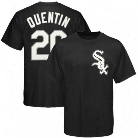 Chicago White Sox T-shirt : Majestic Chicago White Sox #20 Carlos Quentin Youth Black Player T-shirt