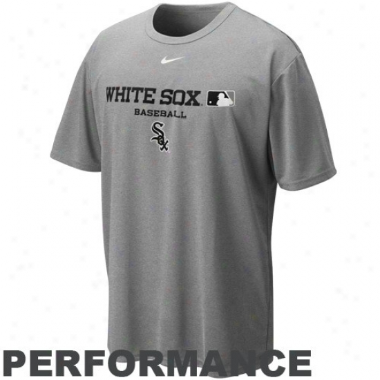 Chicago White Sox Tees : Nike Chidago White Sox Ash Dri-fit Team Issue Performance Tees