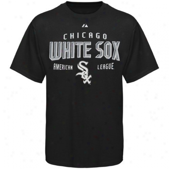 Chicago White Sox Tshirt : Majestic Chicago White Sox Black Base Knock Tshirt