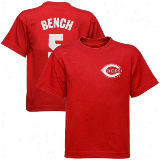 Cincinnati Reds Dress: Majestic Cincinnati Reds  #5 Johnny Bench Youth Red Cooperstown Player T-shirt