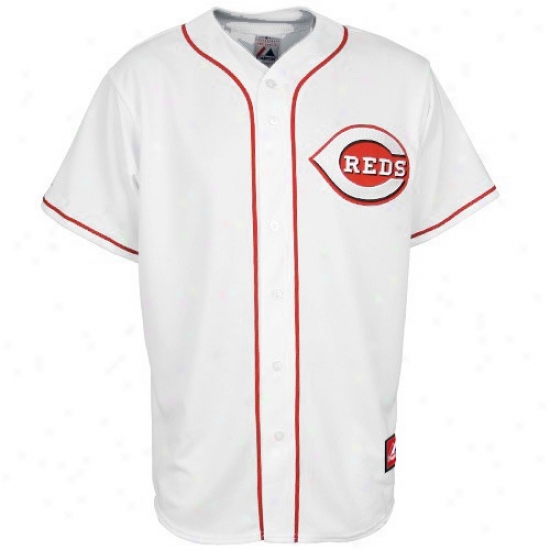 Cincinnati Reds Jersey : Majestic Cincinnati Reds White Replica Baseball Jersey