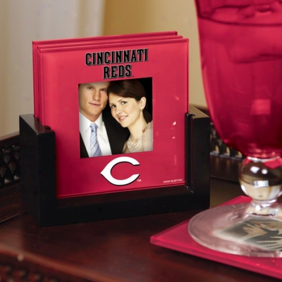 Cincinnati Reds Red 4-pack Photo Coaster Set