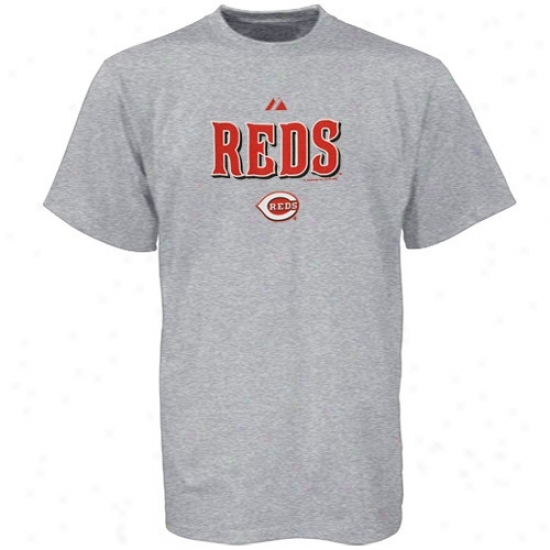 Cnicinnati Reds T Shirt : Majestic Cincinnati Reds Ash Series Sweep Short Sleeve T Shirt