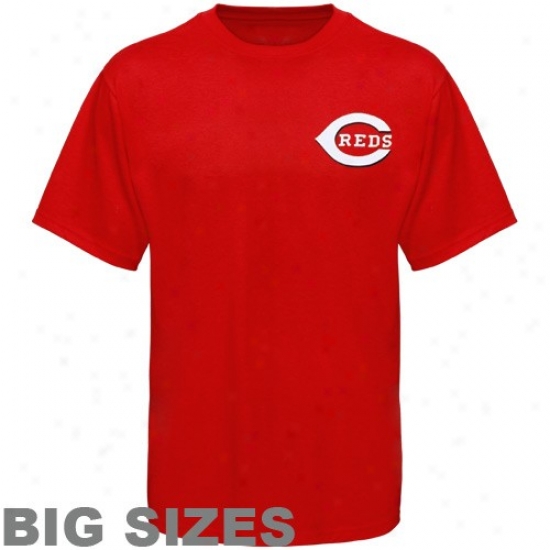 Cincinnati Reds Tshirt : Majestic Cincinnati Reds Red Team Logo Big Sizes Tshirt