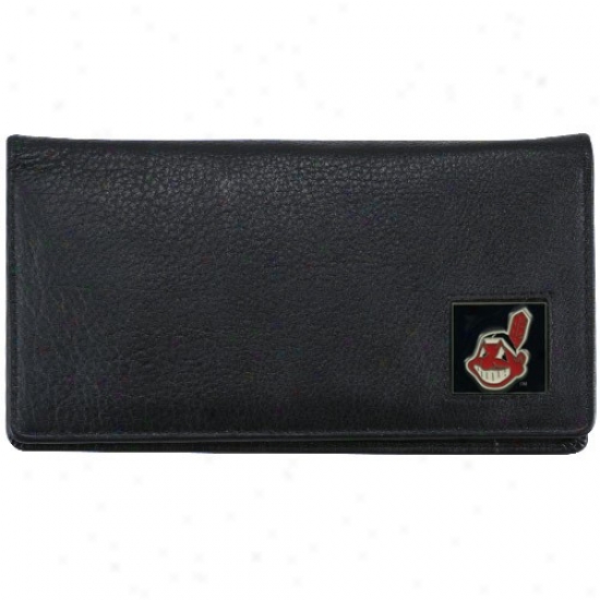 Cleveland Indians Executice Black Leather Checkbook Cover