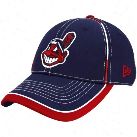 Cleveland Indians Gear: New Era Cleveland Indians Navy Blue 39thirty Streetch Fit Hat