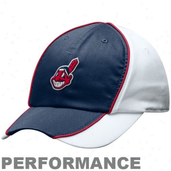 Cleveland Indians Gear: Nike Cleveland Indians Ladies White-navy Blue Mlb Nikefit Asjustable Performance Hat