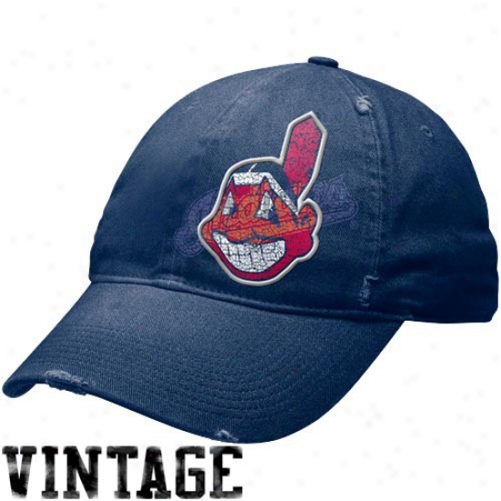 Cleveland Indians Gear: Nike Clrveland Indians Navy Blie Stacked Up Heritage 86 Unisex Adjustable Hat