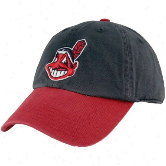 Cleveland Indians Hat : Twins Enterprise Cleveland Indians Navy Blue Franchise Fitted Hat