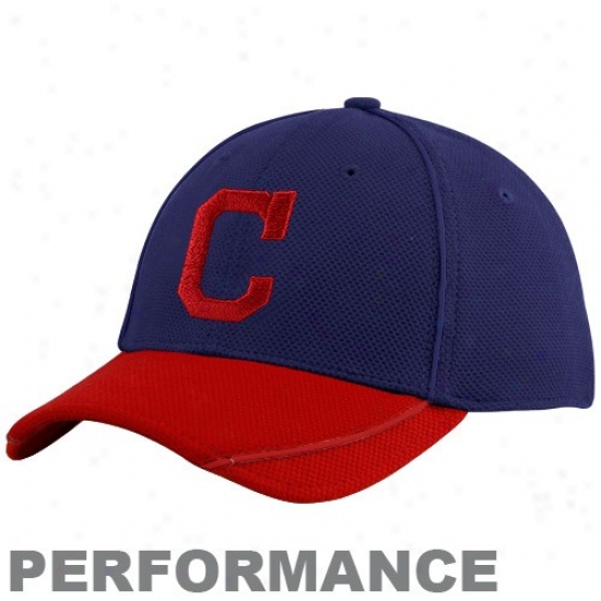 Cleveland Indians Hats : New Era Cleveland Indians Youth Navy Blue-red 2010 Official Batting Acting out Flex Fit Performance Hats