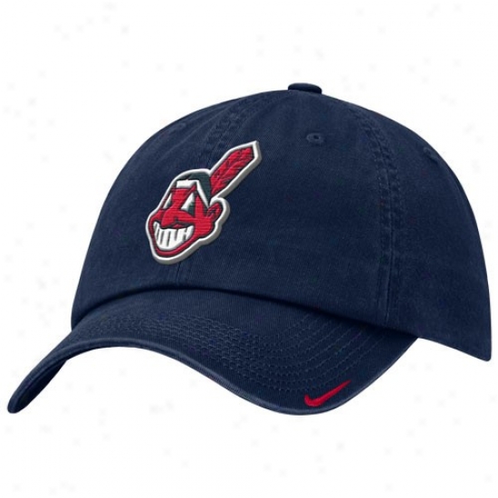 Cleveland Indians Merchandise: Nike Cleveland Indians Navy Blud Stadium Adjustable Hat