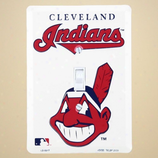Cleveland Indians Metal Light Switch Cover