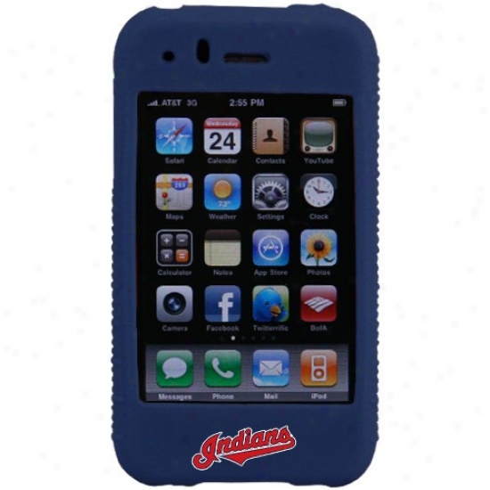 Cleveland Indians Navy Blue Mlb Silicone Iphons Cover