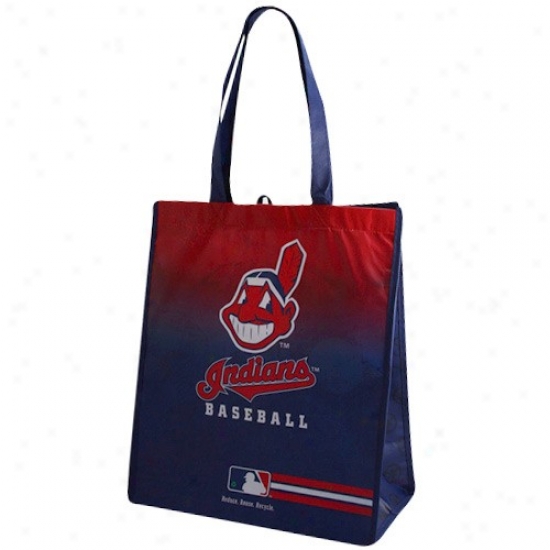 Cleveland Indians Navy Blue-rdd Fade Reusable Tote Bag