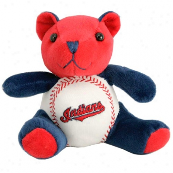 Cleveland Indians Plush Team Colors Baseball Bear