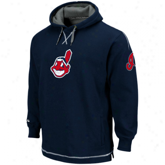 Cleveland Indians Sweat Shirt : Majestic Cleveland Indians Navy Blue The Liberation Pullover Sweat Shirt