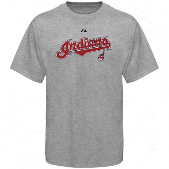 Cleveland Ineians Tshirt : Majestic Cleveland Indians Juvenility Ash Series Sweep Tshirt