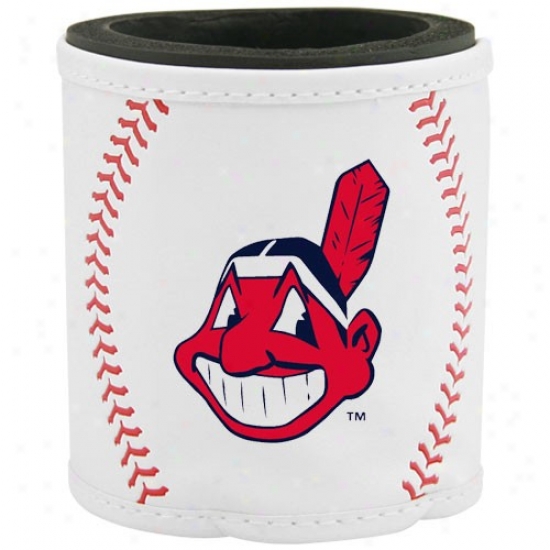 Cleveland Indians White Baseball Can Coolie