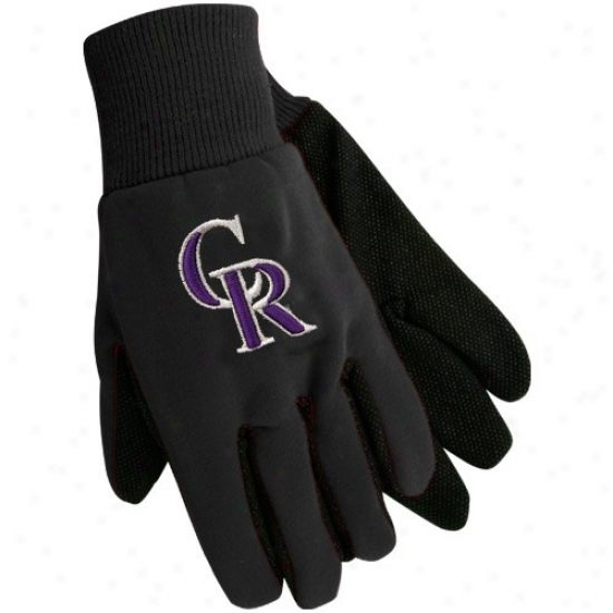 Colorado Rockies Black Utility Gloves