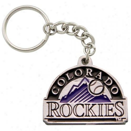 Colorado Rockies Pewterr Primary Logo Keychain