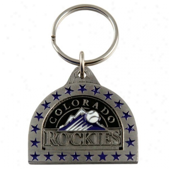 Colorado Rockies Pewtef Team Logo Keychain