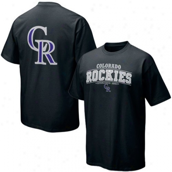 Colorado Rockies T-shirt : Nike Colorado Rockies Black Everyday T-shirt