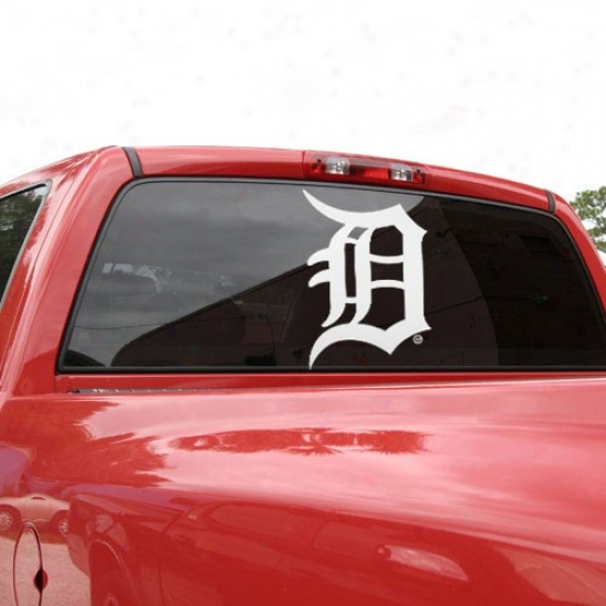 Detroit Tigers 18'' X 18'' White Logo Decal