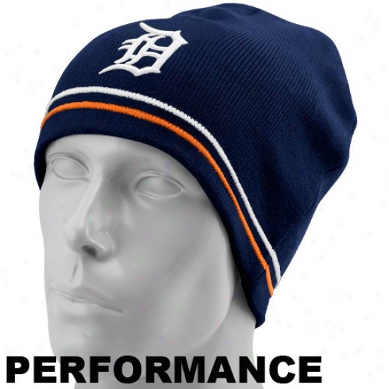 Detroit Tigers Hat : New Era Detroit Tigers Navy Blue/white Mlb Authentic Toque Performance Knit Beanie