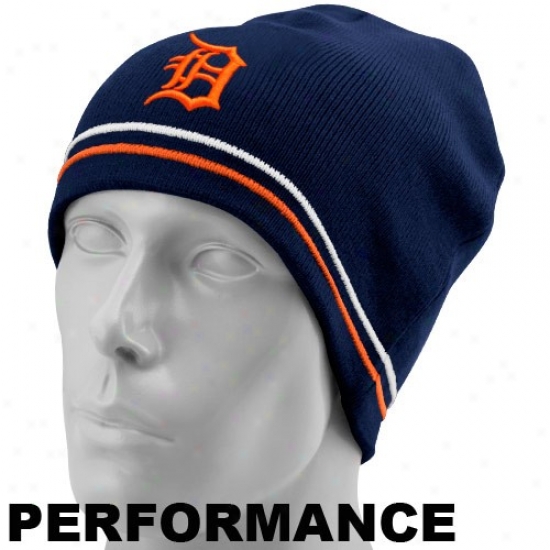 Detroit Tigers Hats : New Era Detroit Tigers Navy Blue/orange Mlb Trustworthy Toque Playing Knit Beanie