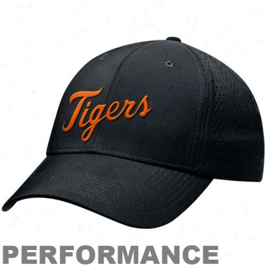Detroit Tigers Hats : Nike Detriot Tigers Black Swoosh Performance Flex Fit Hats