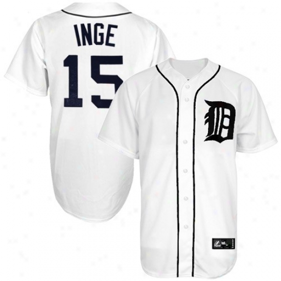 Detroit iTgers Jerseys : Makestic Brandon Inge Detroit Tigers Replica Jersey-#15 White