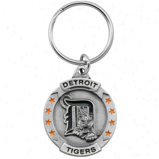 Detroit Tigers Mlb Pewter Logo Keychain