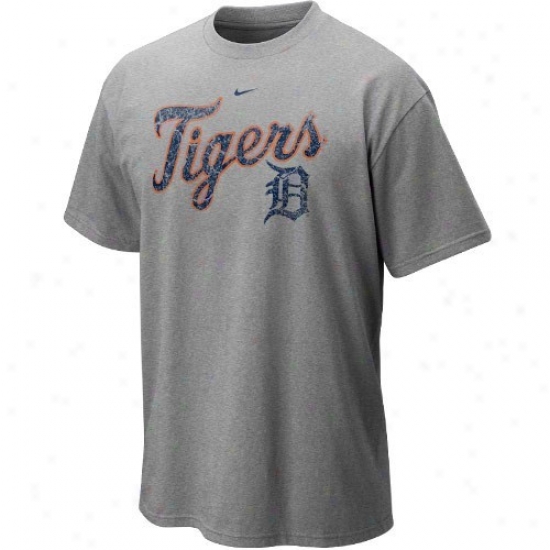 Detroit Tigers Shirt : Nike Detroit Tigers Youth Ash Distressed Mlb Shirt