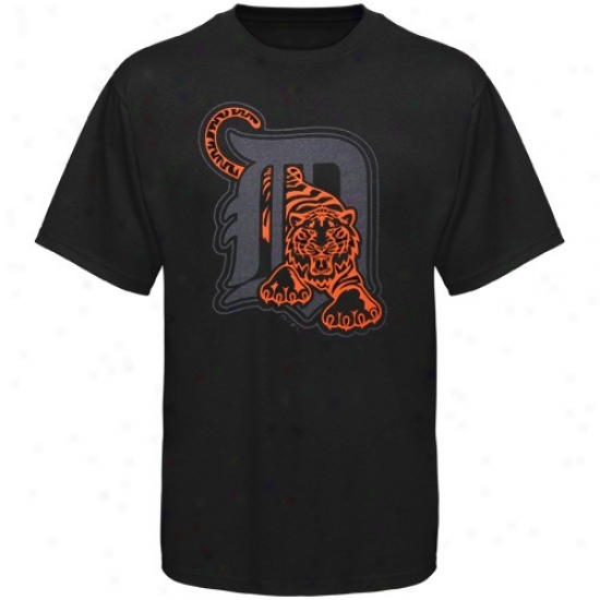 Detroit Tigers T-shirt : Majsstic Detroit Tigers Black On Black T-shirt