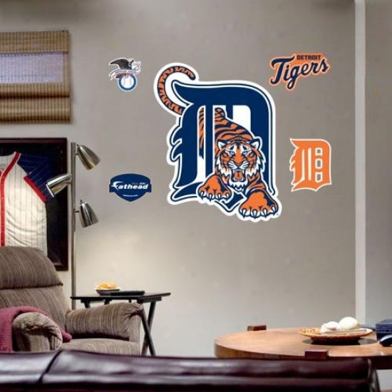 Detroit Tigers Team Logo Fathead Wall Sticker