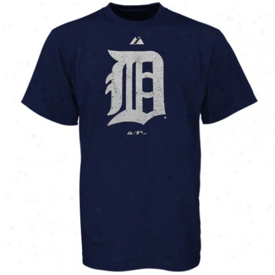 Detroit Tigers Tshirts : Mahestic Detroit Tigers Ships of war Blue Victory Garment Washed Tshirts