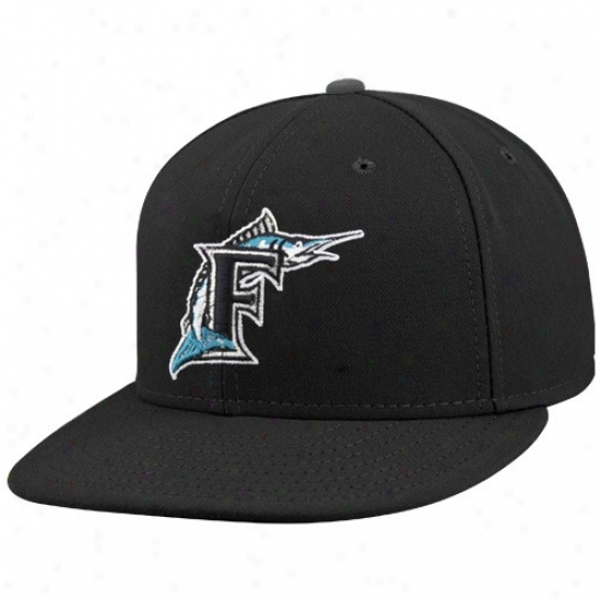 Florida Marlins Hat : New Era Florida Marlins Black On-field 59fifty Fitted Hat