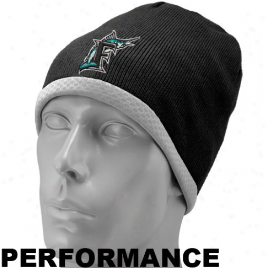 Florda Marlins Merchandise: New Era Florida Marlins Black On-field Performance Knit Beanie