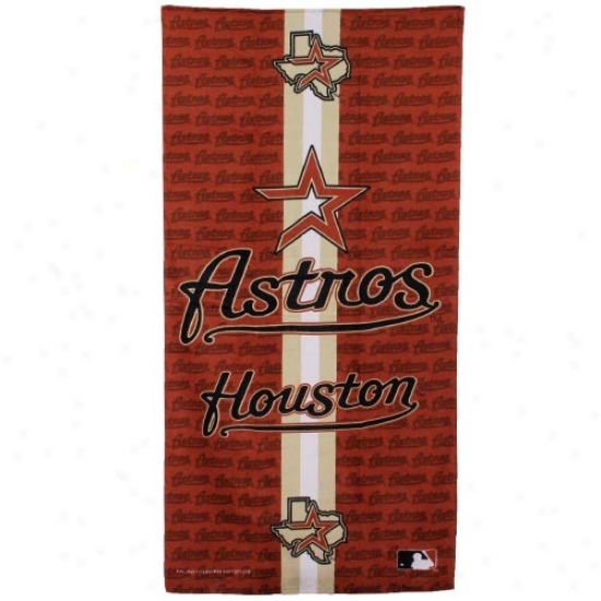 Hoiston Astros Brick Red Team Stripe Beach Towel