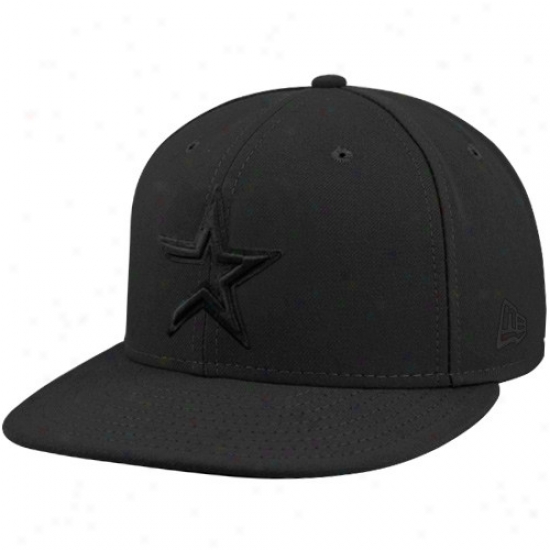 Houston Astros Hat : New Era Houston Astros Black Tonal 59fifty Fitted Hat