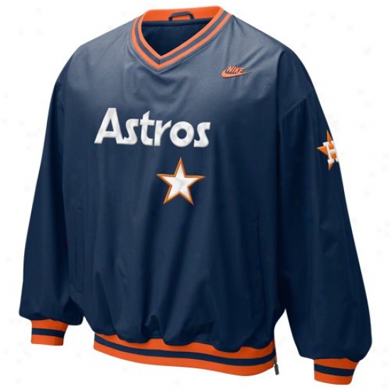 Houston Astros Jackets : Nike Houston Astros Navy Azure Beanball Windshirt