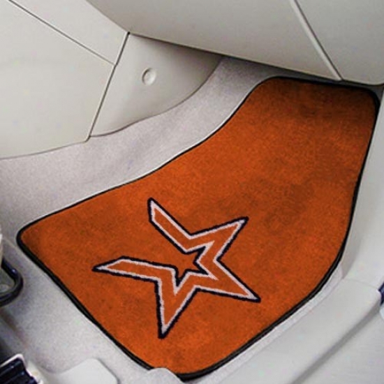 Houston Astros Orange 2-piece Carpet Car Mat Set
