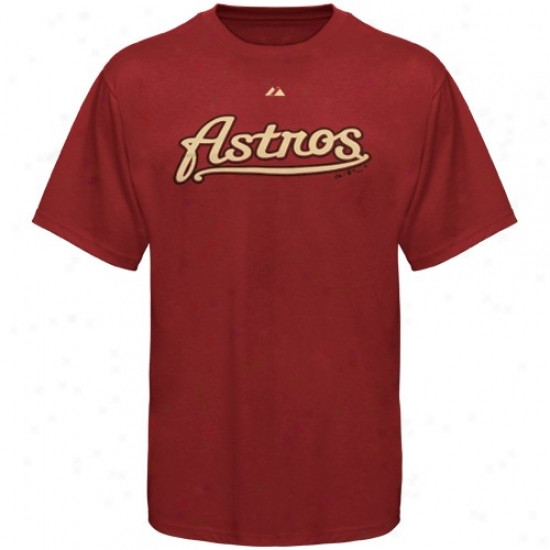 Houston Astros Shirt : Elevated Houston Astros Youth Maroon Wordmark Shirt