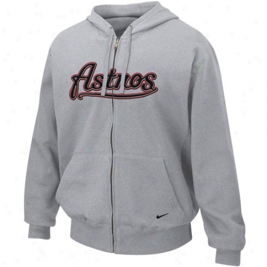 Houston Astros Sweatshirt : Nike Houston Astros Ash Tackle Twill Full Zip Sweatshirt