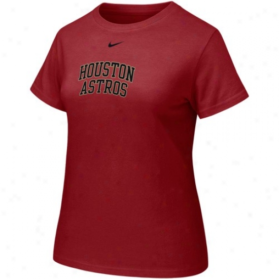 Houston Astros Tee : Nike Houuston Astros Lafies Brick Red Arch Lettering Company Tee