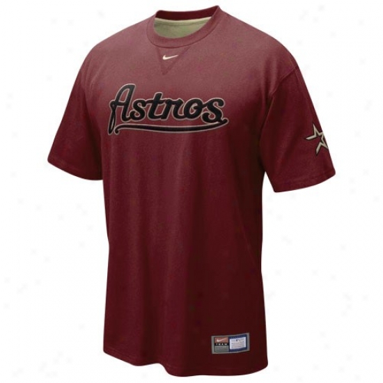Houston Astros Tshirt : Nike Houston Astros Crimson Tackle Twill Wordmark Tshirt